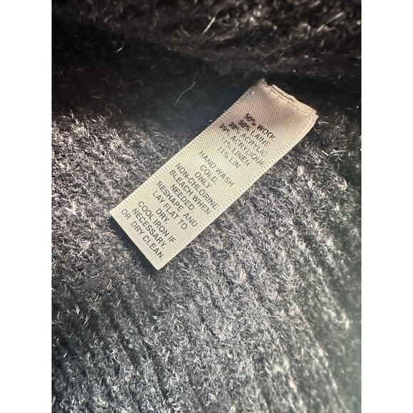 Saks Fifth Avenue Grey Wool Blend Button Down Sweater Large - Picture 3 of 4